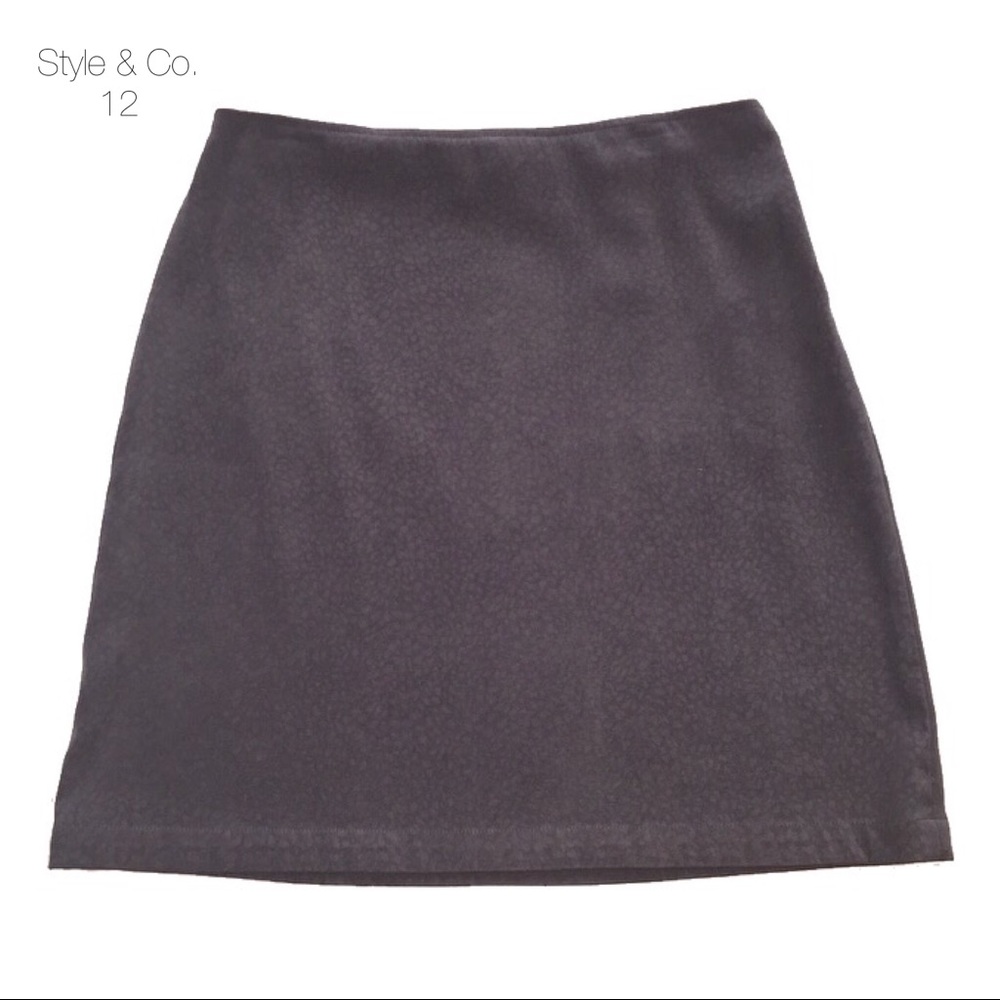 Style & Co. Gray Leopard Cheetah Pencil Skirt 12